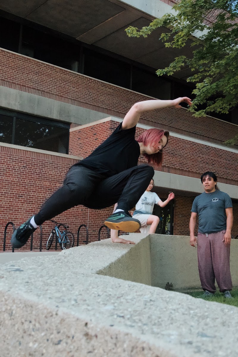 Michigan Parkour member training outside
